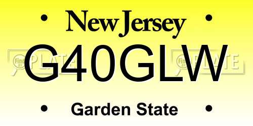 G40GLW New Jersey License Plate