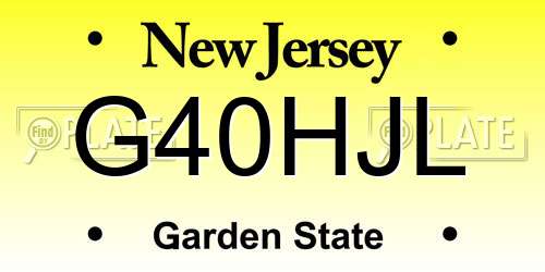 G40HJL New Jersey License Plate