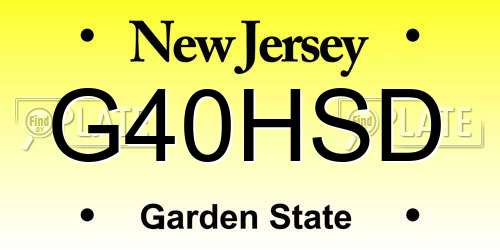 G40HSD New Jersey License Plate
