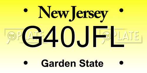 G40JFL New Jersey License Plate