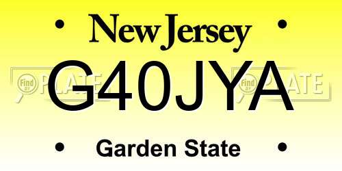 G40JYA New Jersey License Plate
