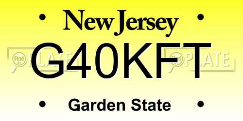 G40KFT New Jersey License Plate