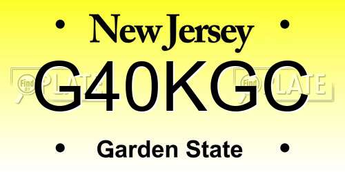 G40KGC New Jersey License Plate