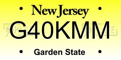 G40KMM New Jersey License Plate