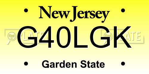 G40LGK New Jersey License Plate