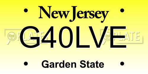 G40LVE New Jersey License Plate