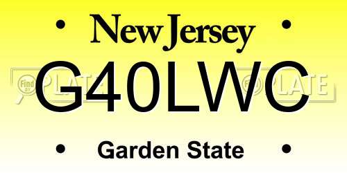 G40LWC New Jersey License Plate