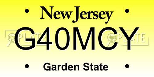 G40MCY New Jersey License Plate