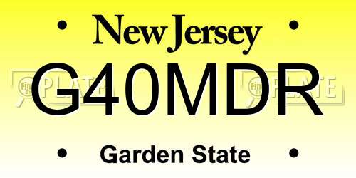 G40MDR New Jersey License Plate