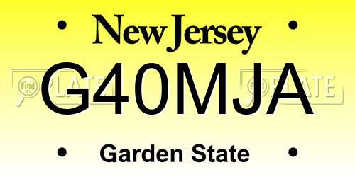 G40MJA New Jersey License Plate