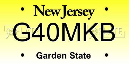 G40MKB New Jersey License Plate