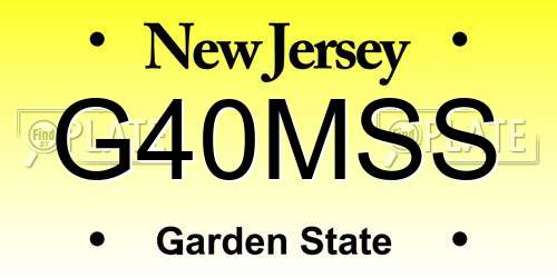 G40MSS New Jersey License Plate