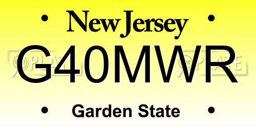 G40MWR New Jersey License Plate