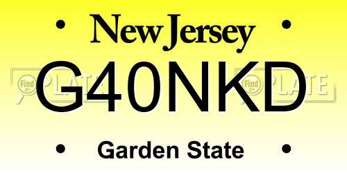 G40NKD New Jersey License Plate