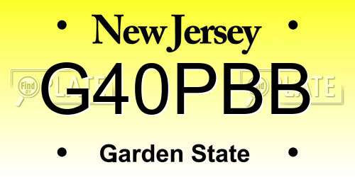 G40PBB New Jersey License Plate