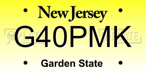 G40PMK New Jersey License Plate