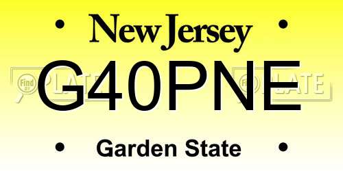 G40PNE New Jersey License Plate