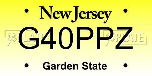 G40PPZ New Jersey License Plate