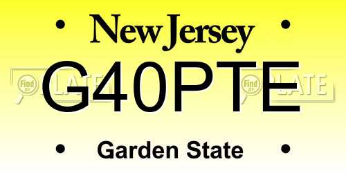 G40PTE New Jersey License Plate