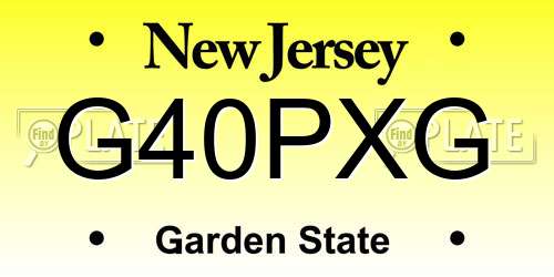 G40PXG New Jersey License Plate