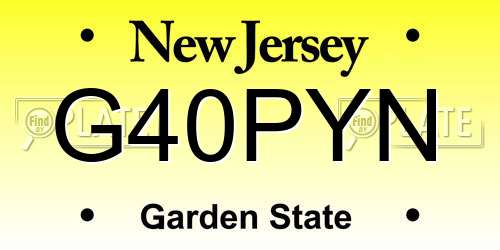 G40PYN New Jersey License Plate