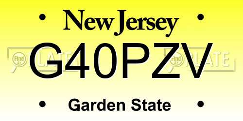 G40PZV New Jersey License Plate