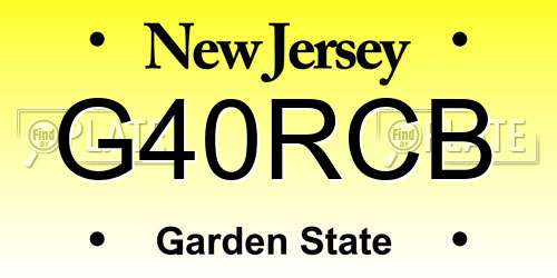 G40RCB New Jersey License Plate