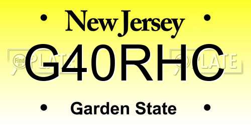 G40RHC New Jersey License Plate