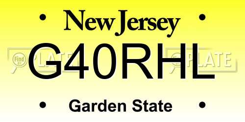 G40RHL New Jersey License Plate