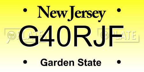 G40RJF New Jersey License Plate