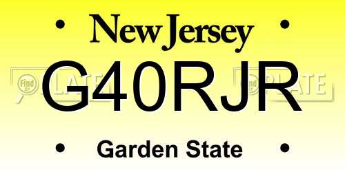 G40RJR New Jersey License Plate