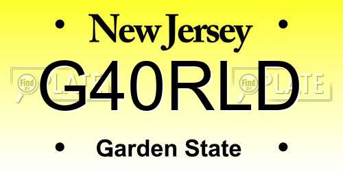 G40RLD New Jersey License Plate