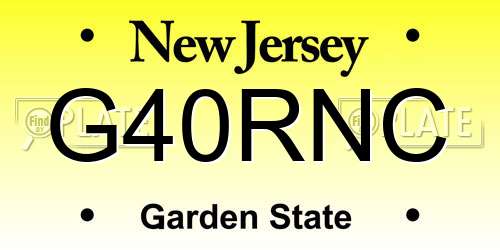 G40RNC New Jersey License Plate