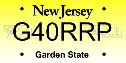G40RRP New Jersey License Plate