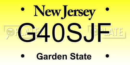 G40SJF New Jersey License Plate