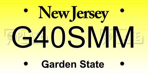 G40SMM New Jersey License Plate