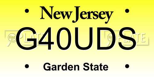 G40UDS New Jersey License Plate