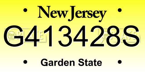G413428S New Jersey License Plate