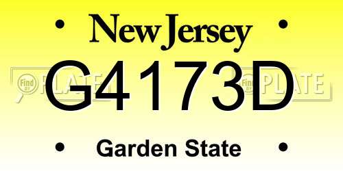 G4173D New Jersey License Plate