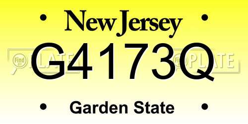 G4173Q New Jersey License Plate