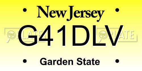 G41DLV New Jersey License Plate