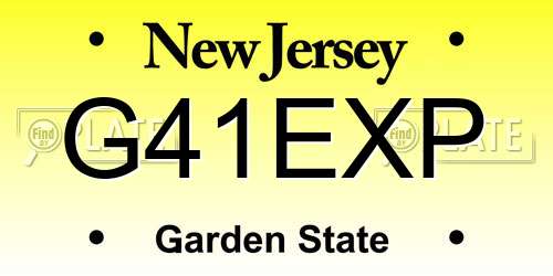 G41EXP New Jersey License Plate