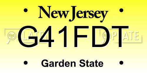 G41FDT New Jersey License Plate