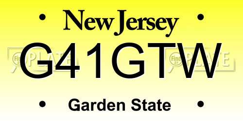 G41GTW New Jersey License Plate