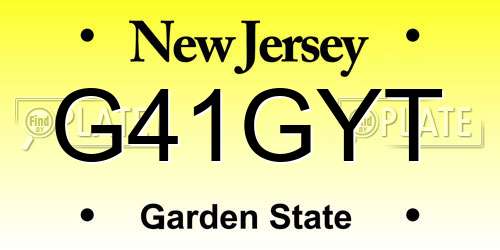 G41GYT New Jersey License Plate