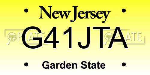 G41JTA New Jersey License Plate