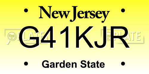 G41KJR New Jersey License Plate