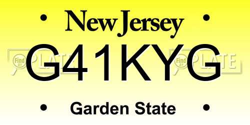 G41KYG New Jersey License Plate