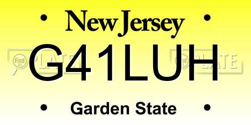G41LUH New Jersey License Plate
