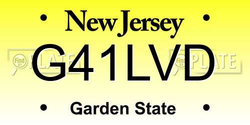 G41LVD New Jersey License Plate